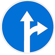 Дорожный знак Движение прямо или направо